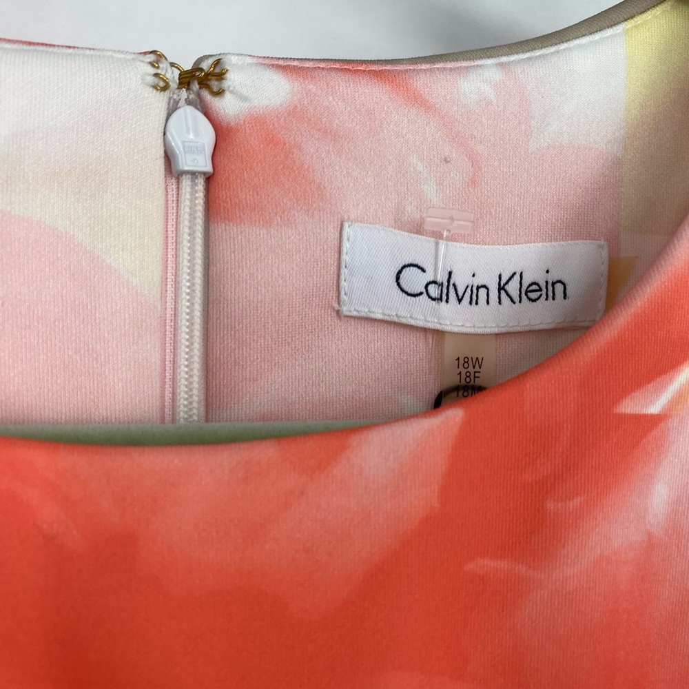 NEW Calvin Klein Pastel Floral Sleeveless Formal Dress Plus Size 18W NWT Easter - Picture 3 of 12